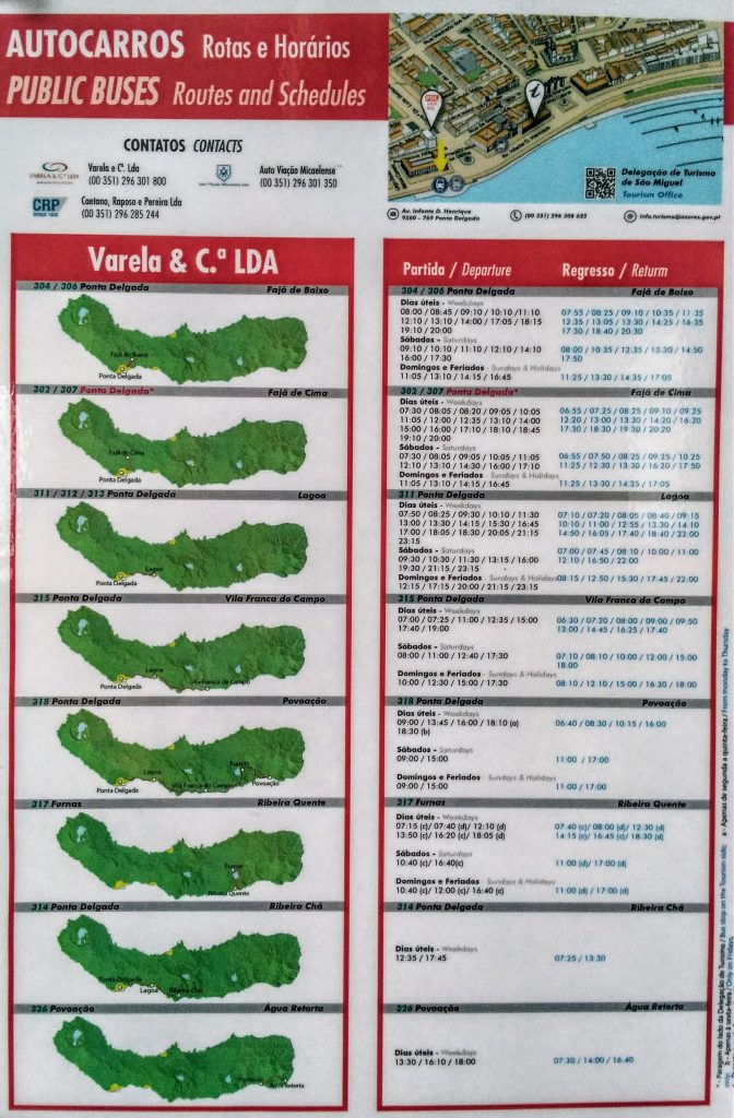 bustijden sao miguel bus openbaar vervoer