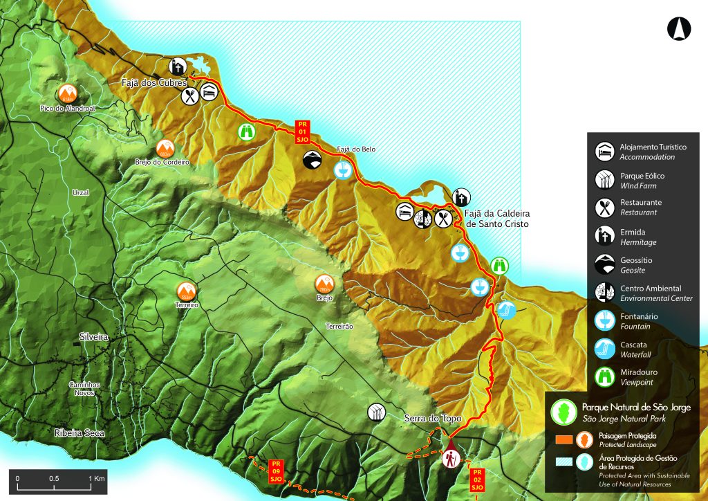 plattegrond hike Serra do Topo (PR01SJ) sao jorge