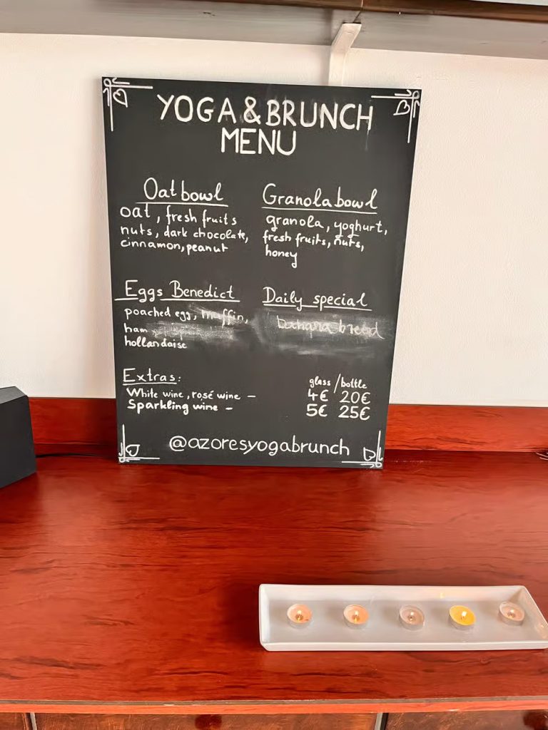 yoga ponta delgada menu brunch
